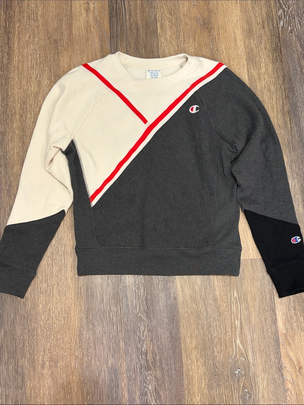 Champion Reverse Weave Diagonal Colorblock Sweatshirt